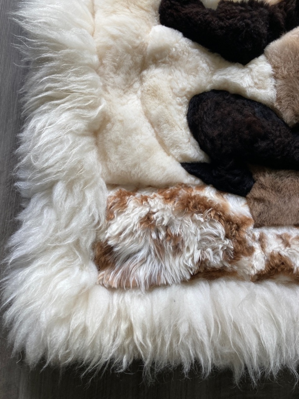 Peruvian handmade alpaca fur rug Wall Hanging Panda Peru Throw Decor Rustic - Picture 2 of 9